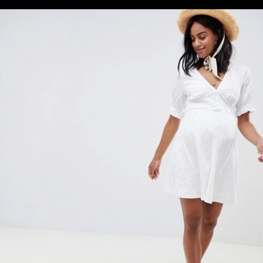 ASOS DESIGN Maternity Broderie Dress